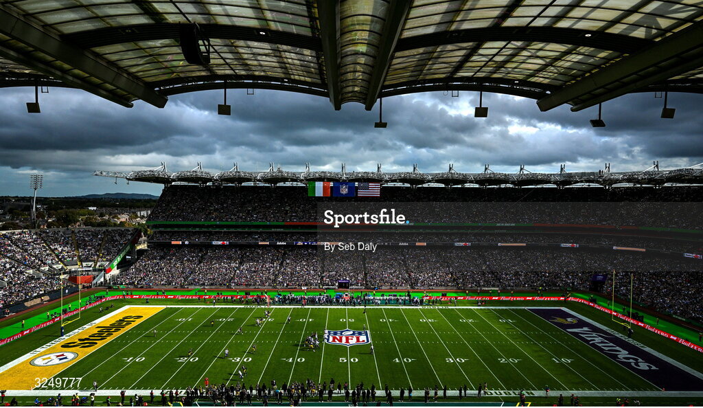 28 September 2025; A general view of the stadium during the 2025 NFL International Game between the Pittsburgh Steelers and the Minnesota Vikings at Croke Park in Dublin. Photo by Seb Daly/Sportsfile