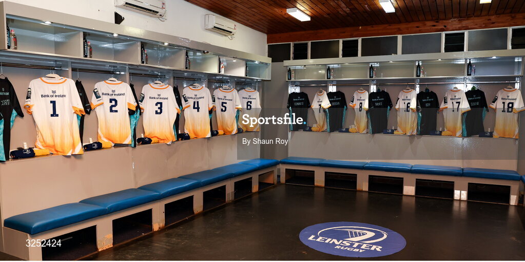 4 October 2025; A general view of the Leinster dressing room before the United Rugby Championship match between Vodacom Bulls and Leinster at Loftus Versfeld Stadium in Pretoria, South Africa. Photo by Shaun Roy/Sportsfile