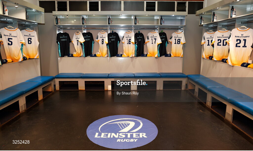 4 October 2025; A general view of the Leinster dressing room before the United Rugby Championship match between Vodacom Bulls and Leinster at Loftus Versfeld Stadium in Pretoria, South Africa. Photo by Shaun Roy/Sportsfile