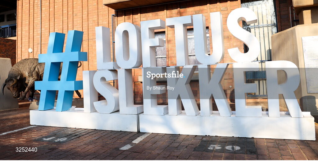 4 October 2025; Stadium branding before the United Rugby Championship match between Vodacom Bulls and Leinster at Loftus Versfeld Stadium in Pretoria, South Africa. Photo by Shaun Roy/Sportsfile