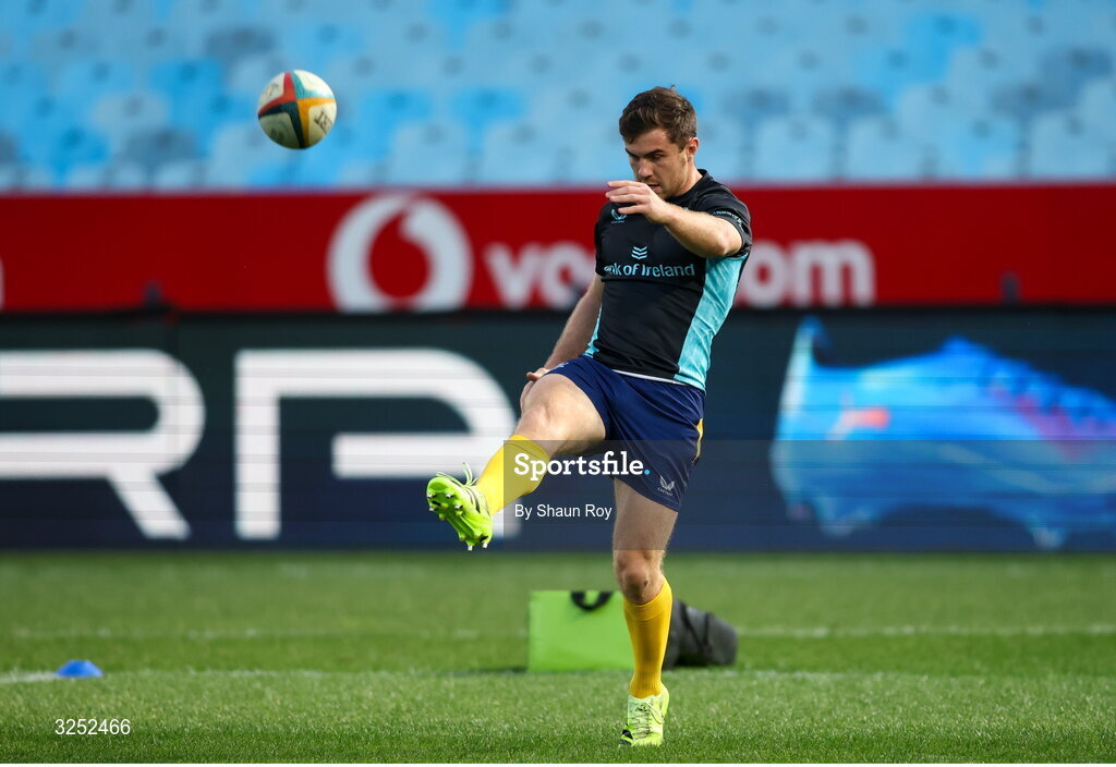 4 October 2025; Luke McGrath of Leinster before the United Rugby Championship match between Vodacom Bulls and Leinster at Loftus Versfeld Stadium in Pretoria, South Africa. Photo by Shaun Roy/Sportsfile