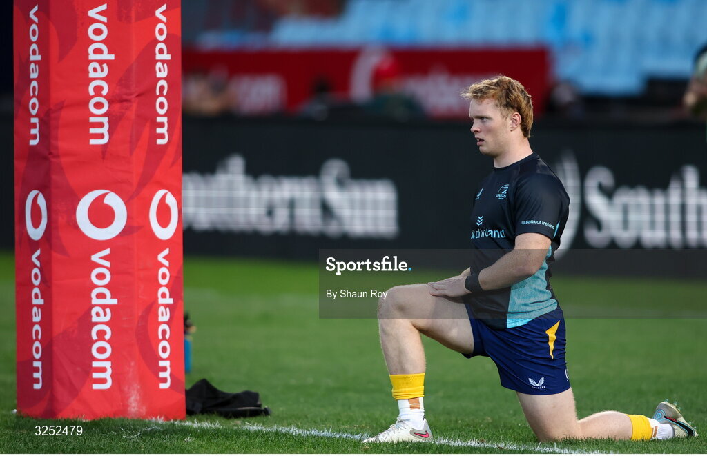 4 October 2025; Hugh Cooney of Leinster before the United Rugby Championship match between Vodacom Bulls and Leinster at Loftus Versfeld Stadium in Pretoria, South Africa. Photo by Shaun Roy/Sportsfile