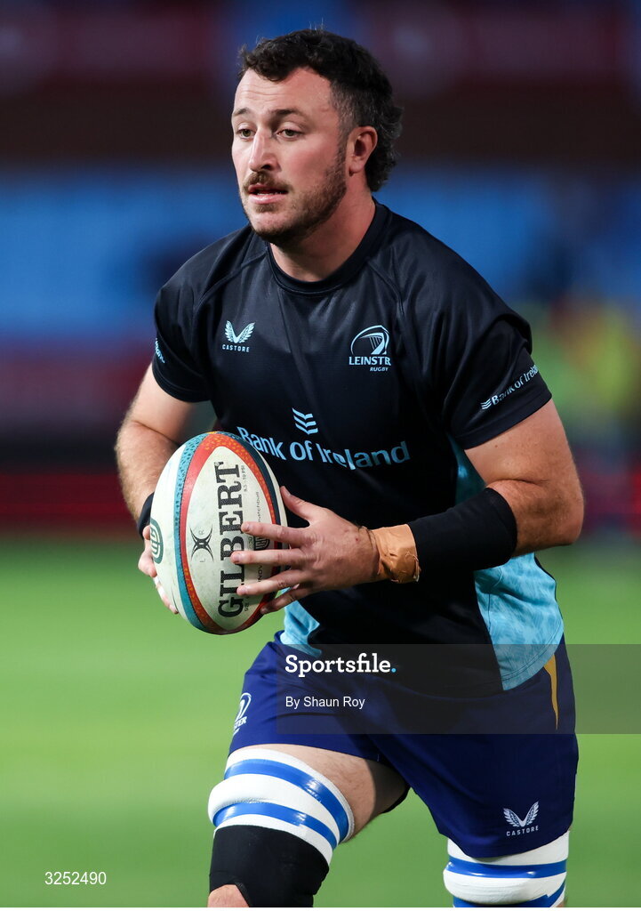 4 October 2025; Will Connors of Leinster before the United Rugby Championship match between Vodacom Bulls and Leinster at Loftus Versfeld Stadium in Pretoria, South Africa. Photo by Shaun Roy/Sportsfile