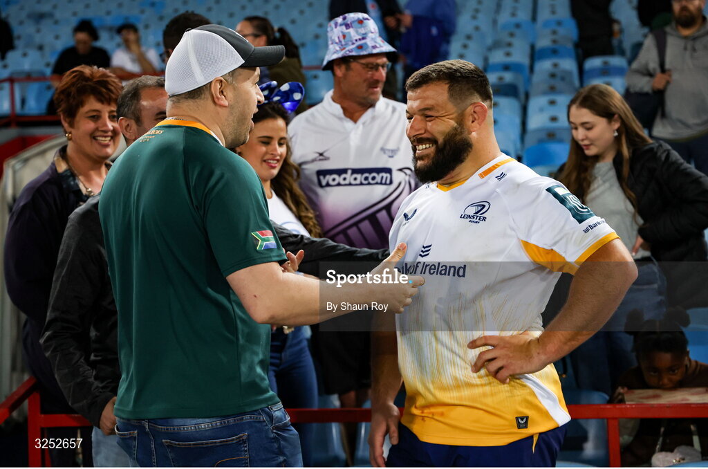 4 October 2025; Rabah Slimani of Leinster after the United Rugby Championship match between Vodacom Bulls and Leinster at Loftus Versfeld Stadium in Pretoria, South Africa. Photo by Shaun Roy/Sportsfile