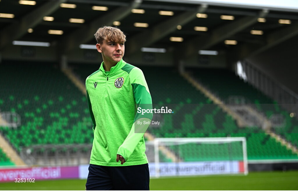 5 October 2025; Ronan Teahan of Kerry FC before the Sports Direct Men’s FAI Cup semi-final match between Shamrock Rovers and Kerry FC at Tallaght Stadium in Dublin. Photo by Seb Daly/Sportsfile