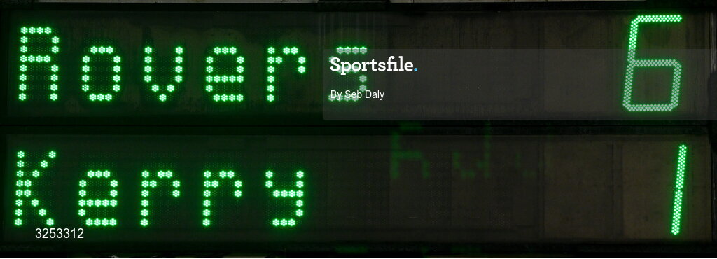 5 October 2025; A view of the scoreboard after the Sports Direct Men’s FAI Cup semi-final match between Shamrock Rovers and Kerry FC at Tallaght Stadium in Dublin. Photo by Seb Daly/Sportsfile