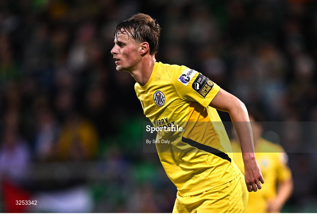 5 October 2025; Niall Brookwell of Kerry FC during the Sports Direct Men’s FAI Cup semi-final match between Shamrock Rovers and Kerry FC at Tallaght Stadium in Dublin. Photo by Seb Daly/Sportsfile