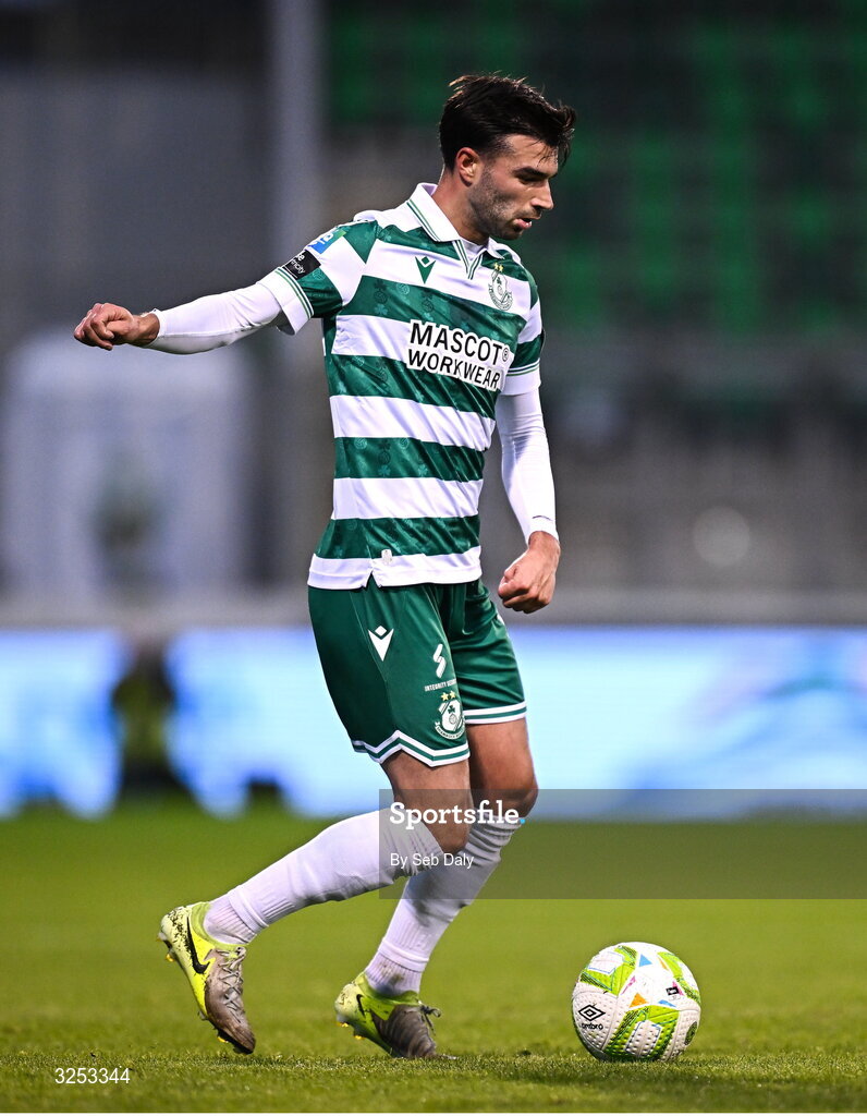 5 October 2025; Danny Mandroiu of Shamrock Rovers during the Sports Direct Men’s FAI Cup semi-final match between Shamrock Rovers and Kerry FC at Tallaght Stadium in Dublin. Photo by Seb Daly/Sportsfile