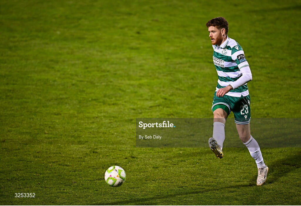 5 October 2025; Connor Malley of Shamrock Rovers during the Sports Direct Men’s FAI Cup semi-final match between Shamrock Rovers and Kerry FC at Tallaght Stadium in Dublin. Photo by Seb Daly/Sportsfile