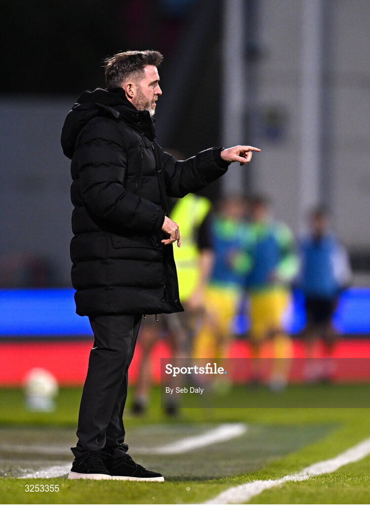 5 October 2025; Shamrock Rovers manager Stephen Bradley during the Sports Direct Men’s FAI Cup semi-final match between Shamrock Rovers and Kerry FC at Tallaght Stadium in Dublin. Photo by Seb Daly/Sportsfile