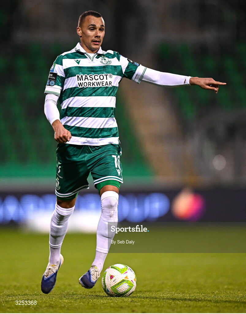 5 October 2025; Graham Burke of Shamrock Rovers during the Sports Direct Men’s FAI Cup semi-final match between Shamrock Rovers and Kerry FC at Tallaght Stadium in Dublin. Photo by Seb Daly/Sportsfile