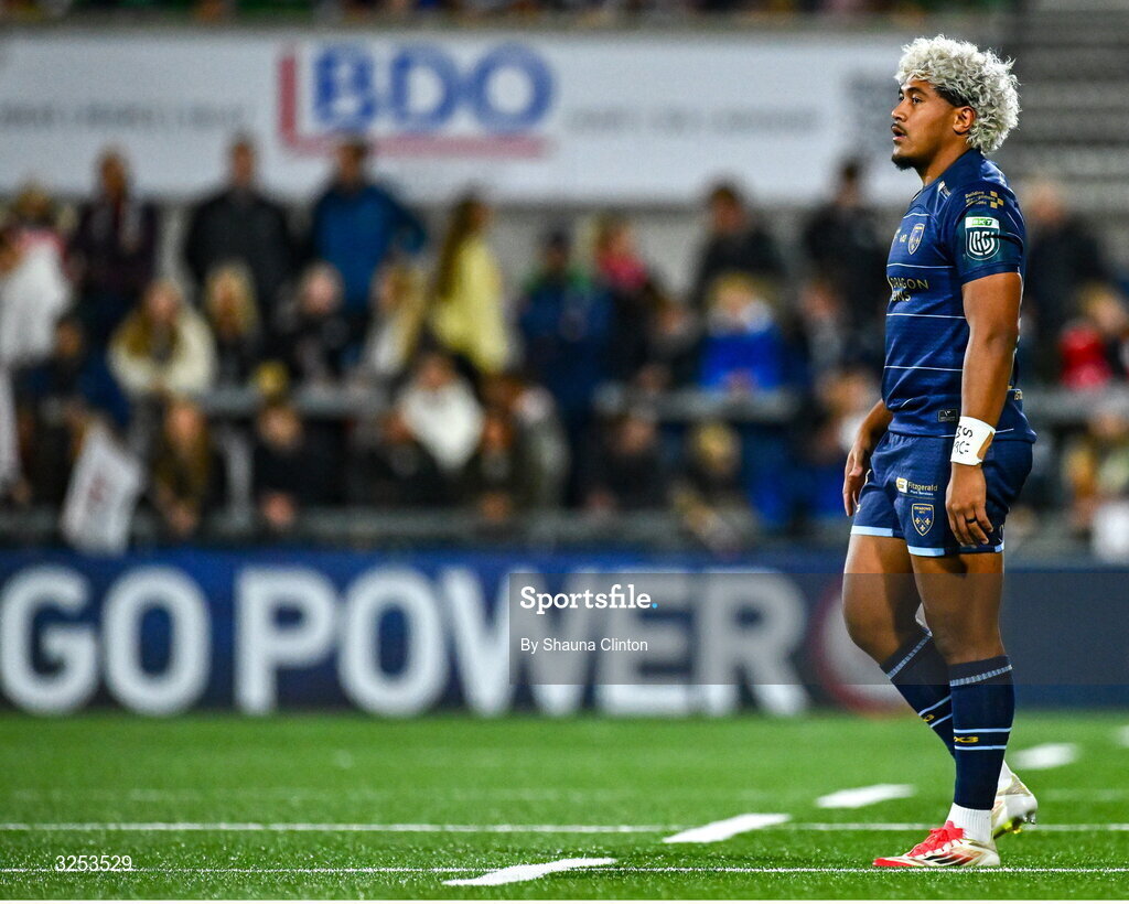 26 September 2025; Fine Inisi of Dragons during the United Rugby Championship match between Ulster and Dragons at Affidea Stadium in Belfast. Photo by Shauna Clinton/Sportsfile
