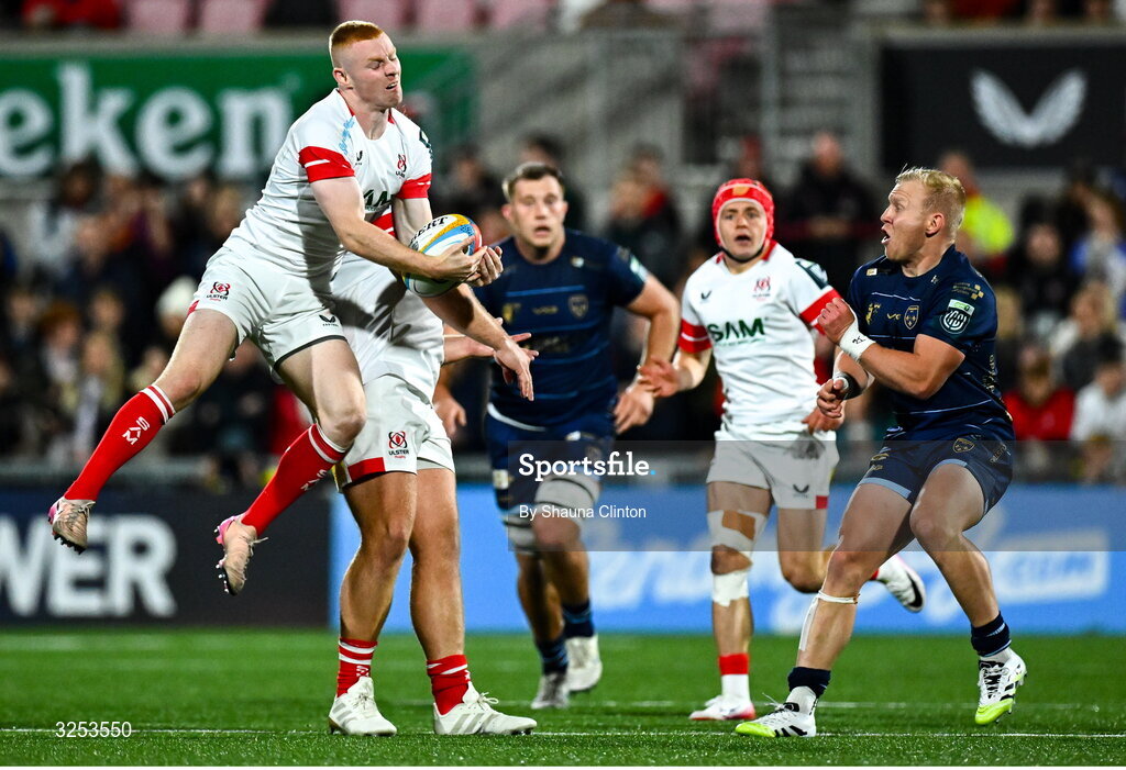 26 September 2025; Nathan Doak of Ulster during the United Rugby Championship match between Ulster and Dragons at Affidea Stadium in Belfast. Photo by Shauna Clinton/Sportsfile