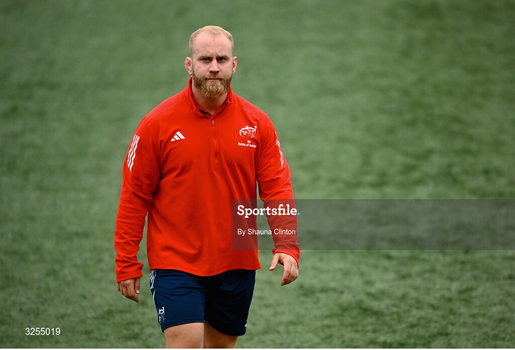 10 October 2025; Jeremy Loughman of Munster before the United Rugby Championship match between Munster and Edinburgh at Virgin Media Park in Cork. Photo by Shauna Clinton/Sportsfile