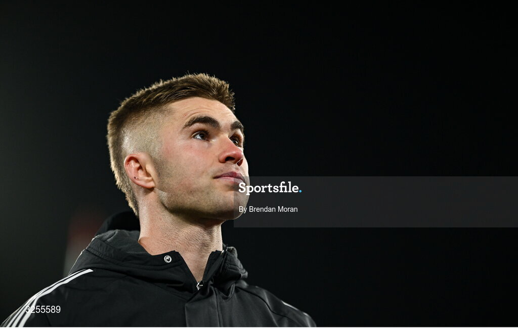 4 October 2025; Jack Crowley of Munster after the United Rugby Championship match between Munster and Cardiff Rugby at Thomond Park in Limerick. Photo by Brendan Moran/Sportsfile