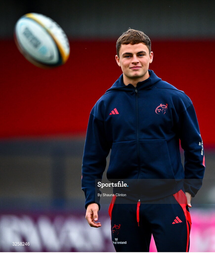 10 October 2025; Tony Butler of Munster before the United Rugby Championship match between Munster and Edinburgh at Virgin Media Park in Cork. Photo by Shauna Clinton/Sportsfile