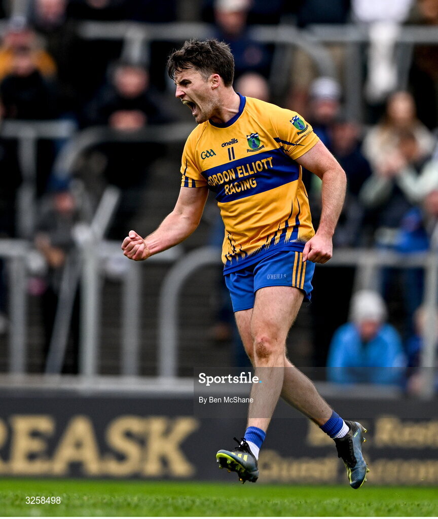 12 October 2025; Kevin Ryan of Summerhill celebrates a score during the Meath County Senior Club Football Championship final match between Ratoath and Summerhill at Páirc Tailteann in Navan, Meath. Photo by Ben McShane/Sportsfile