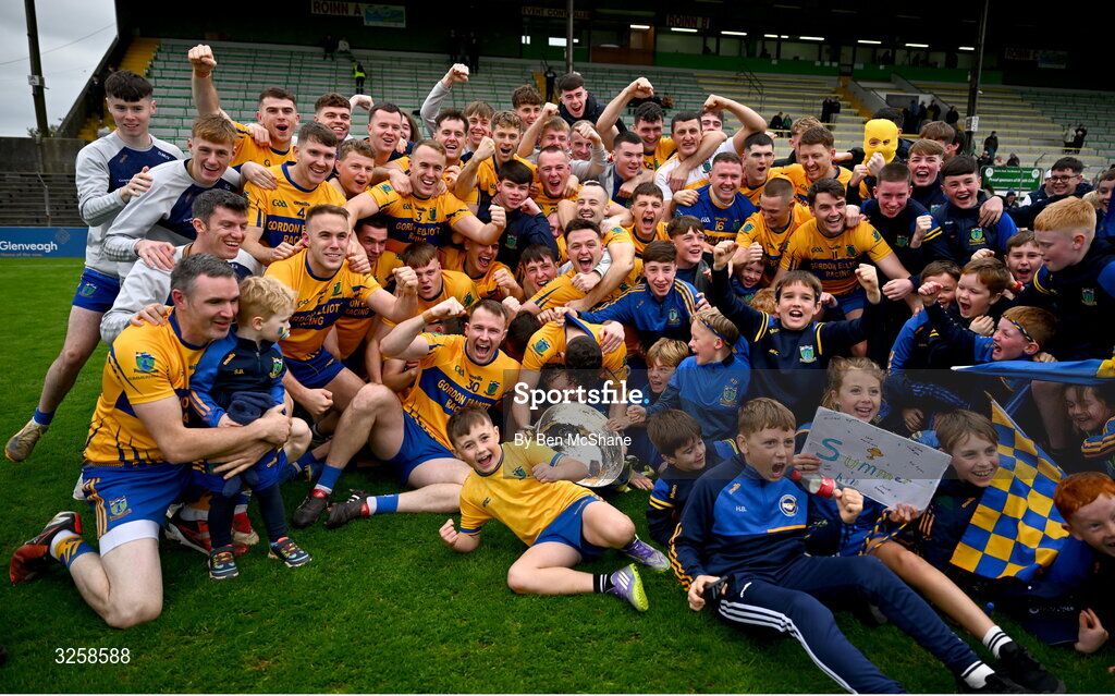 12 October 2025; Summerhill players and supporters celebrate with the cup after the Meath County Senior Club Football Championship final match between Ratoath and Summerhill at Páirc Tailteann in Navan, Meath. Photo by Ben McShane/Sportsfile