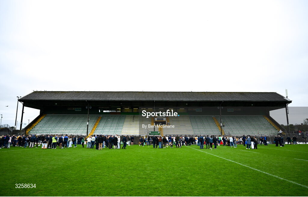 12 October 2025; A general view of the main stand after the Meath County Senior Club Football Championship final match between Ratoath and Summerhill at Páirc Tailteann in Navan, Meath. Photo by Ben McShane/Sportsfile