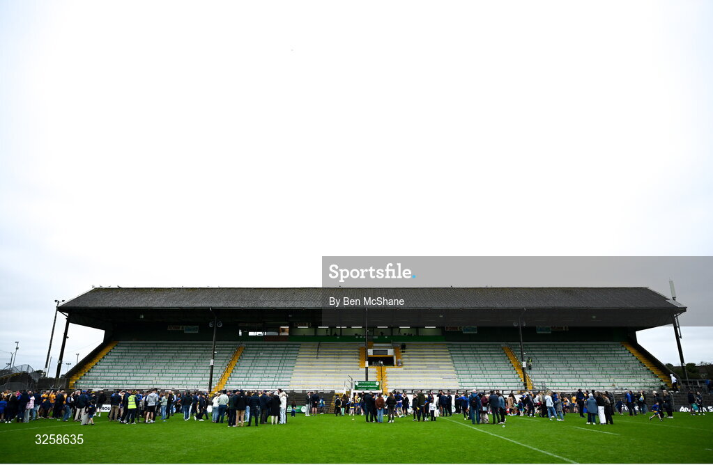 12 October 2025; A general view of the main stand after the Meath County Senior Club Football Championship final match between Ratoath and Summerhill at Páirc Tailteann in Navan, Meath. Photo by Ben McShane/Sportsfile