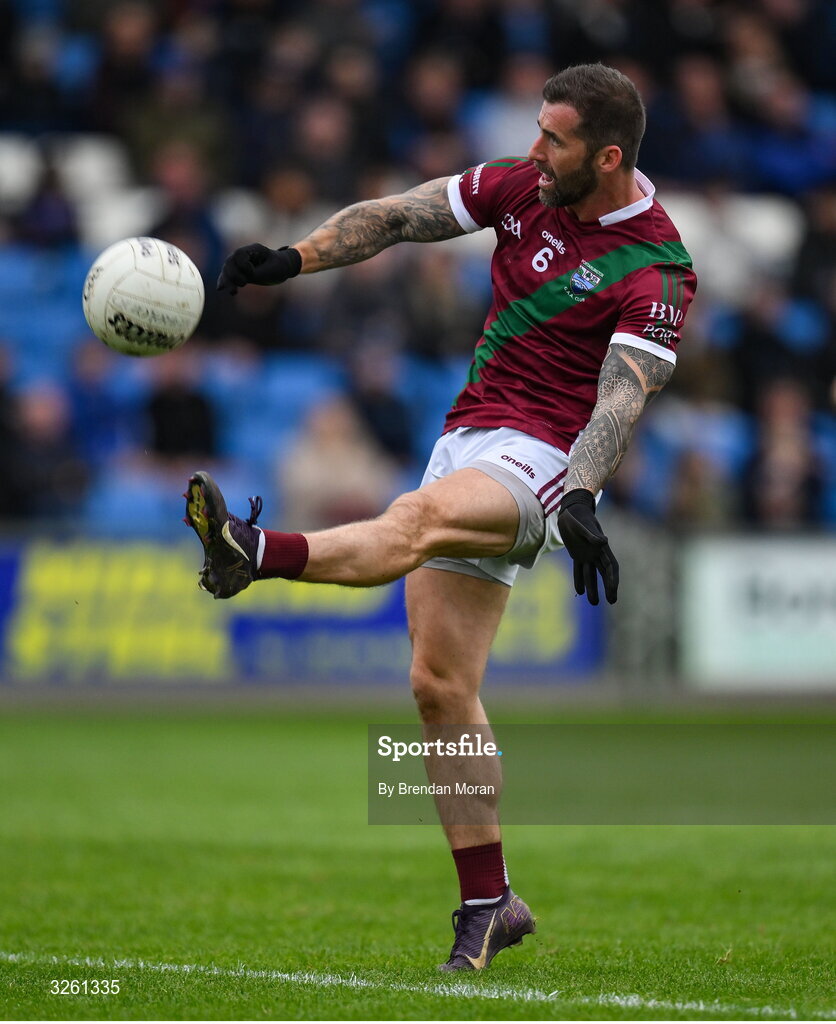 12 October 2025; Jason Moore of Portarlington during the Laois County Senior Club Football Championship final match between Courtwood and Portarlington at Laois Hire O'Moore Park in Portlaoise, Laois. Photo by Brendan Moran/Sportsfile
