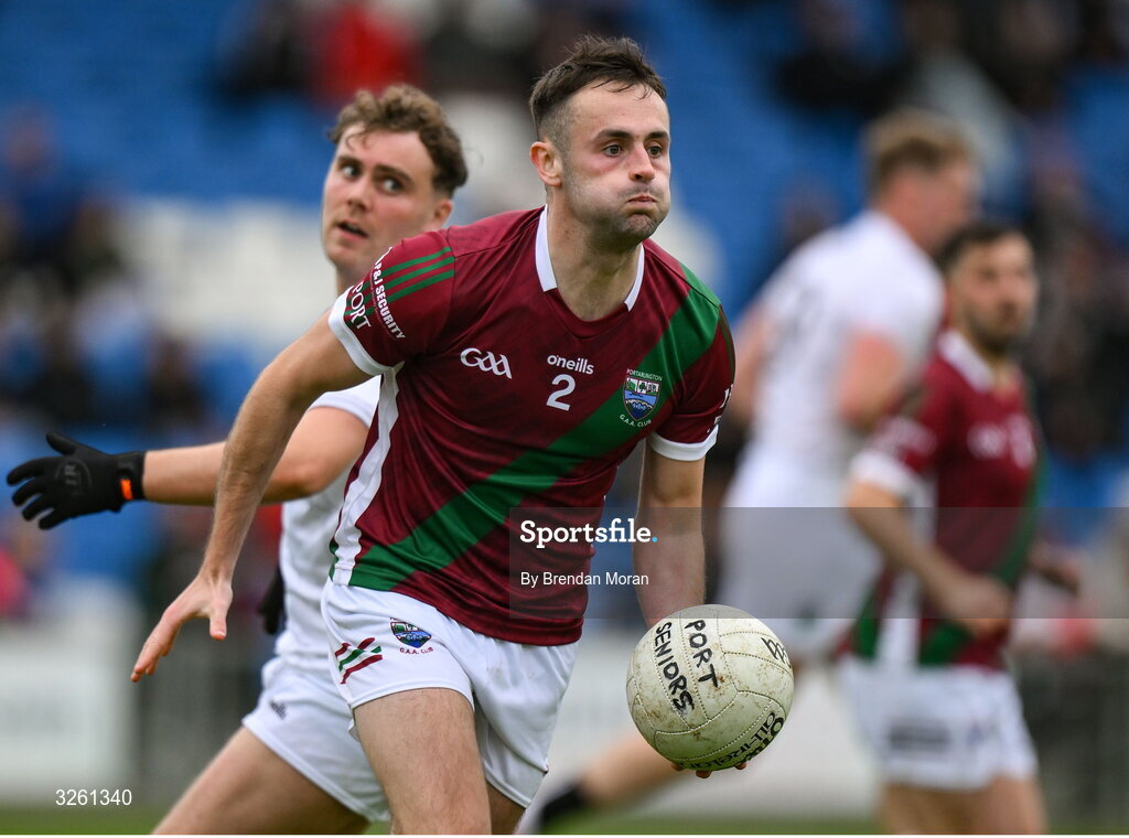 12 October 2025; Mikey Bennett of Portarlington during the Laois County Senior Club Football Championship final match between Courtwood and Portarlington at Laois Hire O'Moore Park in Portlaoise, Laois. Photo by Brendan Moran/Sportsfile