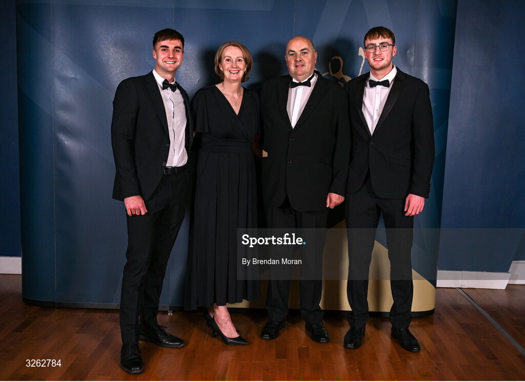 17 October 2025; Sean, Una, Noel and Danny Nolan upon arrival at the GAA Champion 15 Awards ceremony at Croke Park in Dublin. Photo by Brendan Moran/Sportsfile