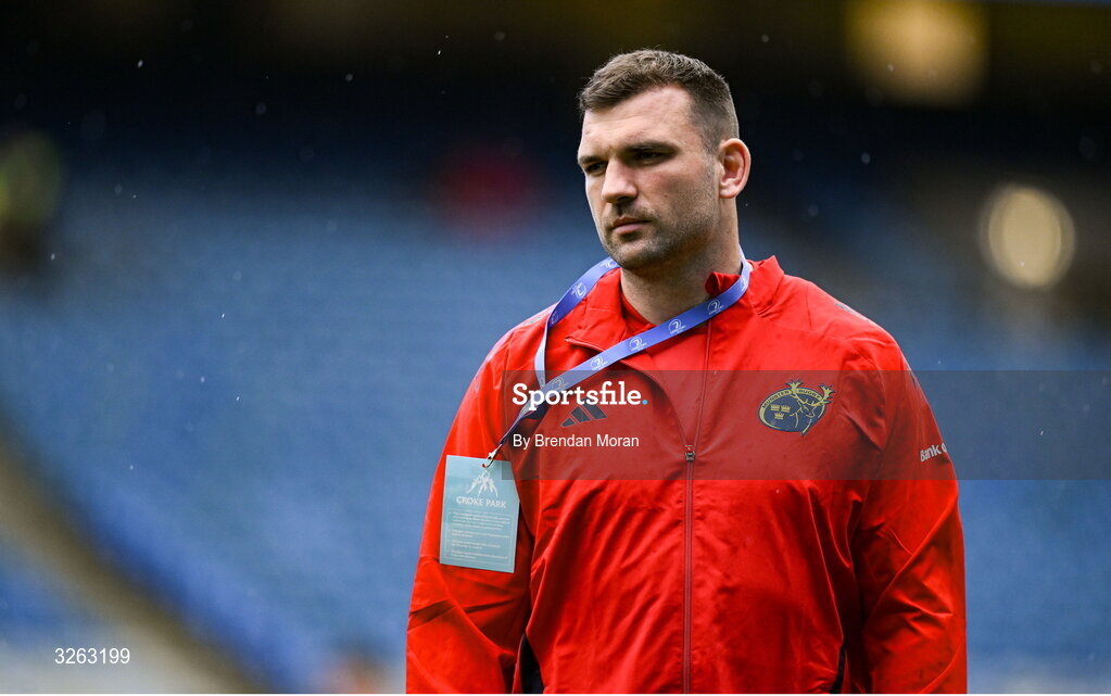 18 October 2025; Tadhg Beirne of Munster before the United Rugby Championship match between Leinster and Munster at Croke Park in Dublin. Photo by Brendan Moran/Sportsfile