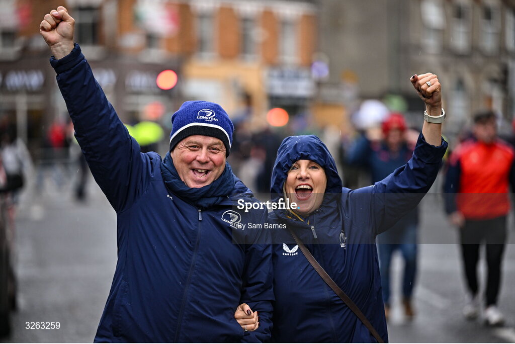 18 October 2025; Leinster supporters before the United Rugby Championship match between Leinster and Munster at Croke Park in Dublin. Photo by Sam Barnes/Sportsfile