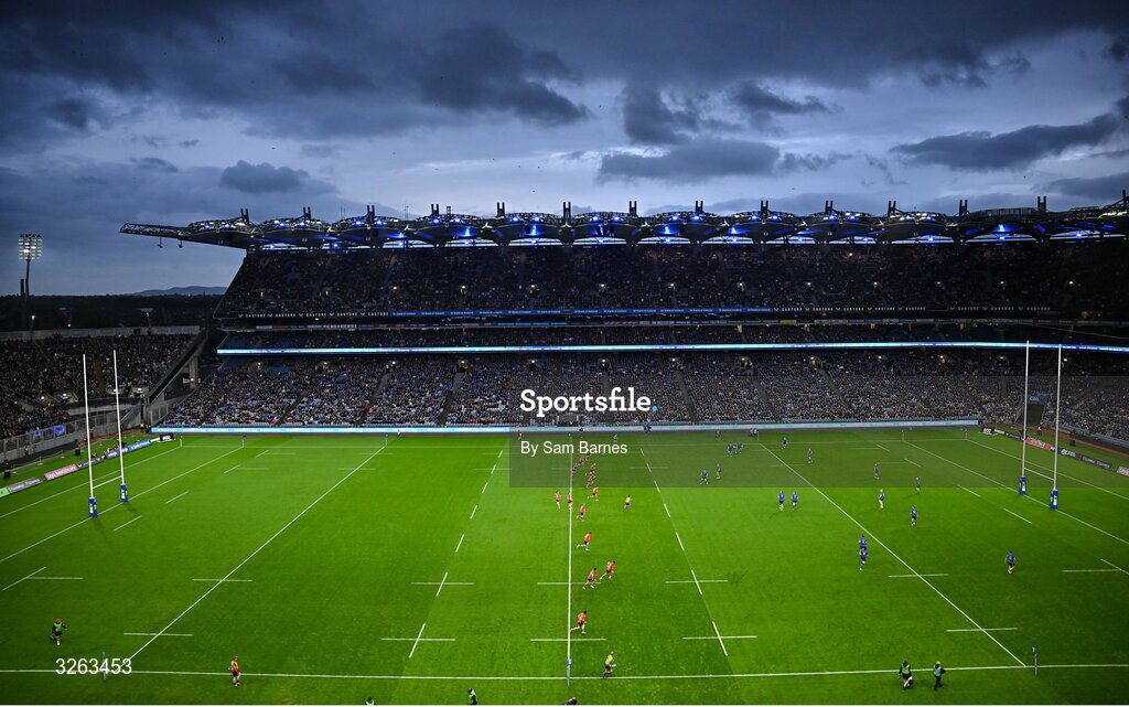18 October 2025; A general view during the United Rugby Championship match between Leinster and Munster at Croke Park in Dublin. Photo by Sam Barnes/Sportsfile