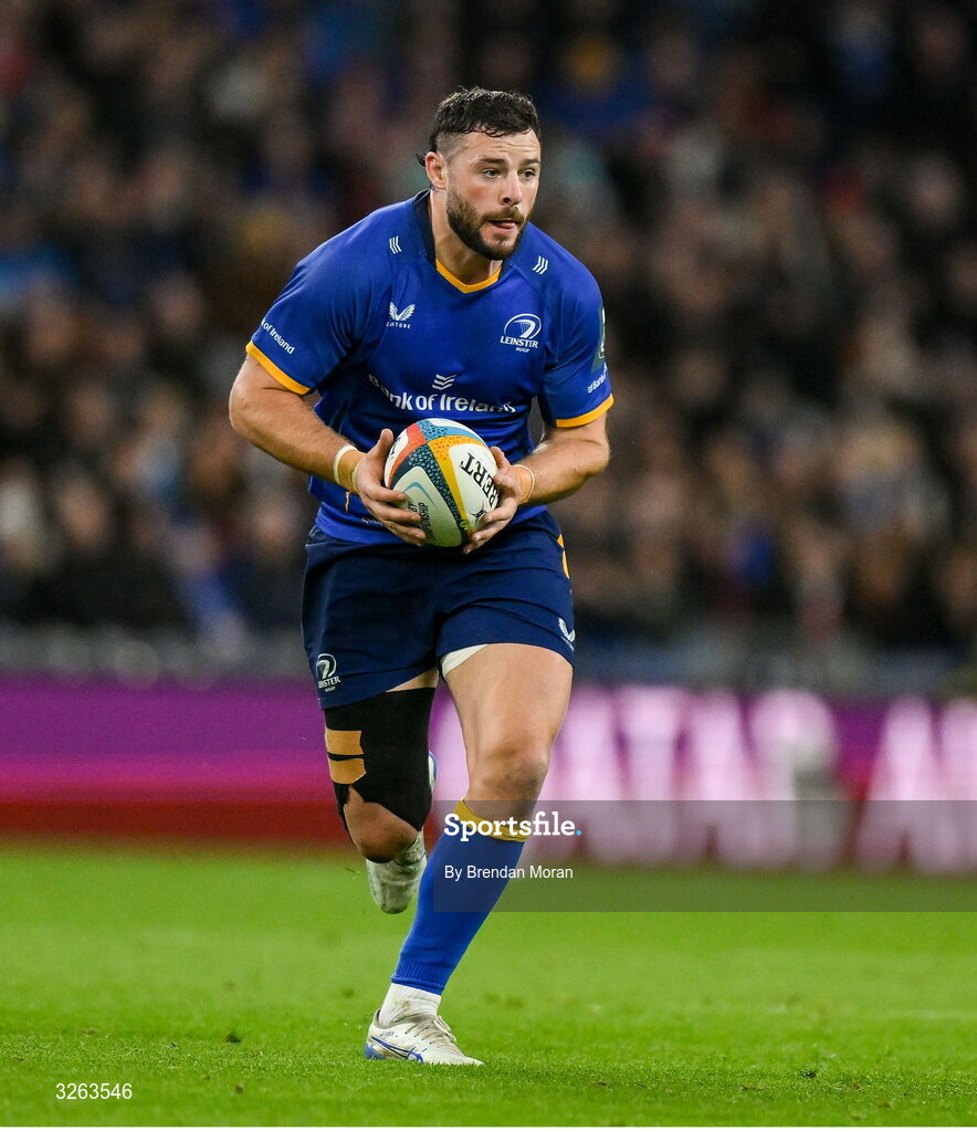 18 October 2025; Robbie Henshaw of Leinster during the United Rugby Championship match between Leinster and Munster at Croke Park in Dublin. Photo by Brendan Moran/Sportsfile