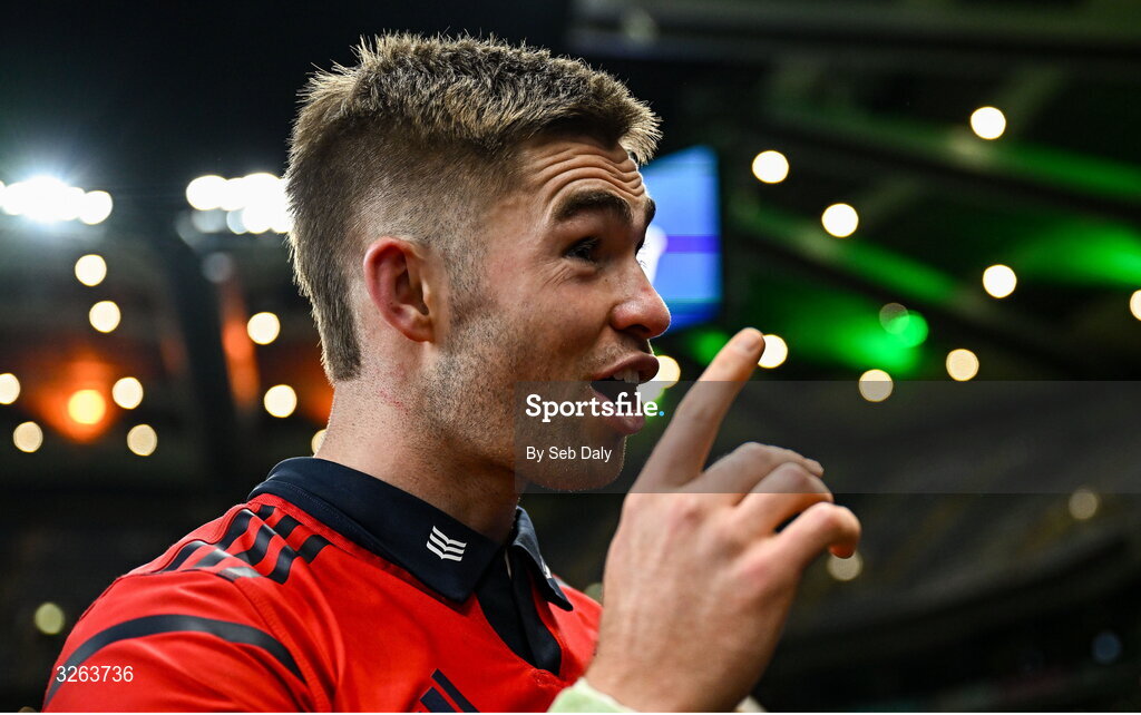 18 October 2025; Jack Crowley of Munster after the United Rugby Championship match between Leinster and Munster at Croke Park in Dublin. Photo by Seb Daly/Sportsfile