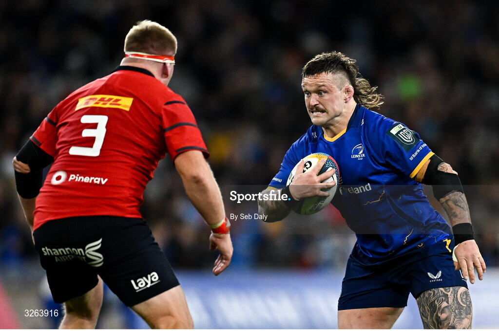 18 October 2025; Andrew Porter of Leinster during the United Rugby Championship match between Leinster and Munster at Croke Park in Dublin. Photo by Seb Daly/Sportsfile