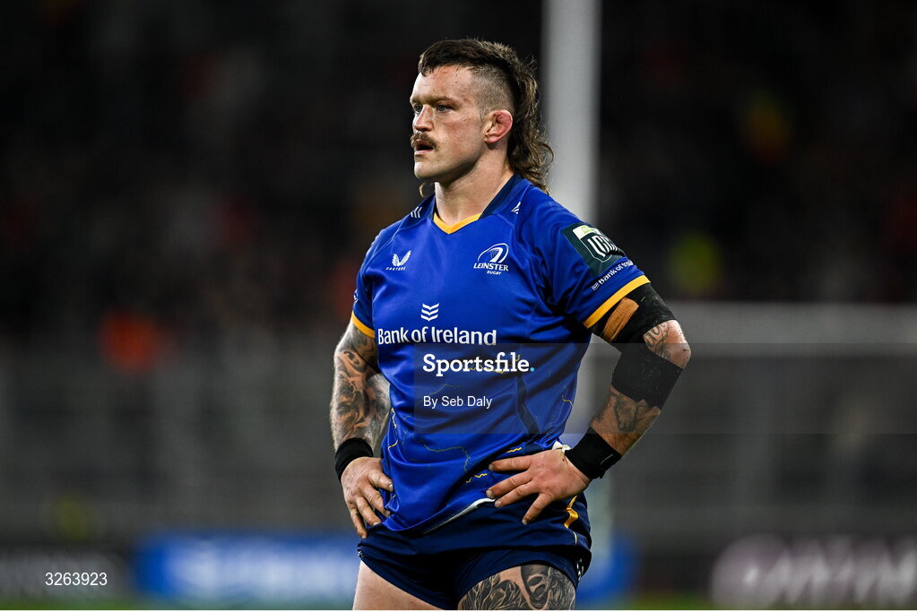 18 October 2025; Andrew Porter of Leinster during the United Rugby Championship match between Leinster and Munster at Croke Park in Dublin. Photo by Seb Daly/Sportsfile
