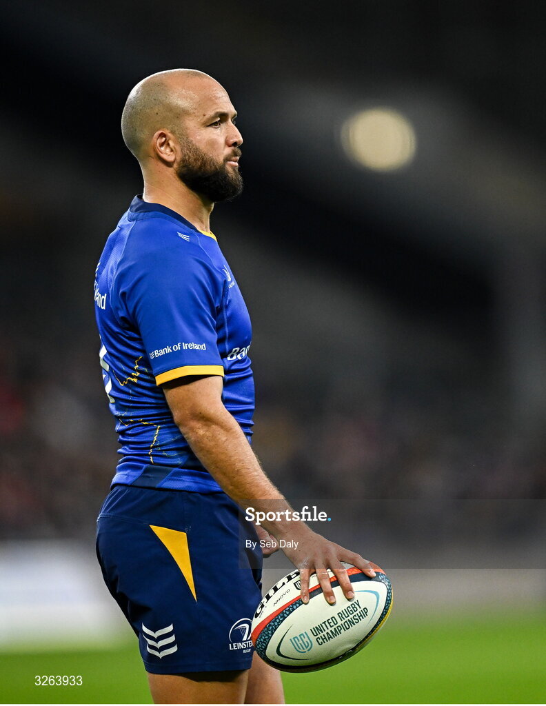18 October 2025; Jamison Gibson-Park of Leinster during the United Rugby Championship match between Leinster and Munster at Croke Park in Dublin. Photo by Seb Daly/Sportsfile