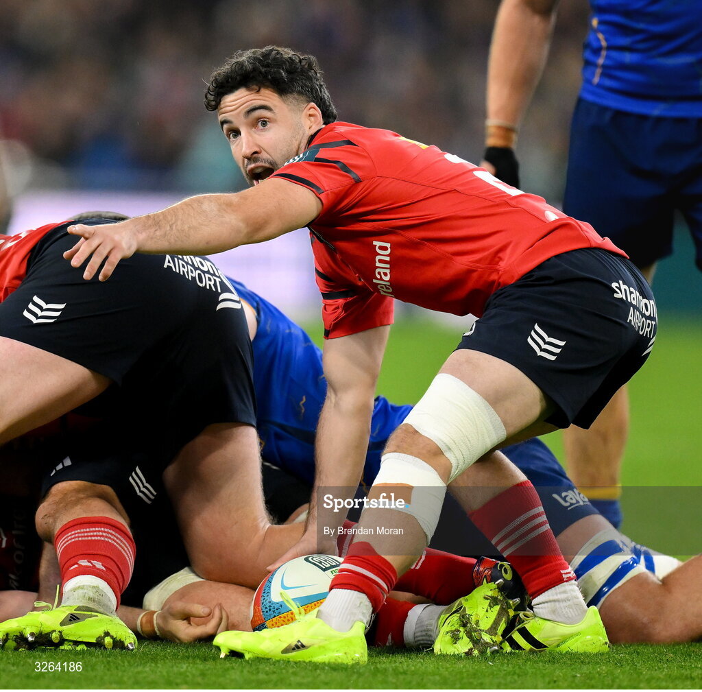 18 October 2025; Paddy Patterson of Munster during the United Rugby Championship match between Leinster and Munster at Croke Park in Dublin. Photo by Brendan Moran/Sportsfile