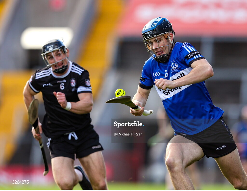 19 October 2025; Barry O'Flynn of Sarsfields in action against Tommy O'Connell of Midleton during the Cork County Senior Club Hurling Championship final match between Sarsfields and Midleton at SuperValu Páirc Uí Chaoimh in Cork. Photo by Michael P Ryan/Sportsfile