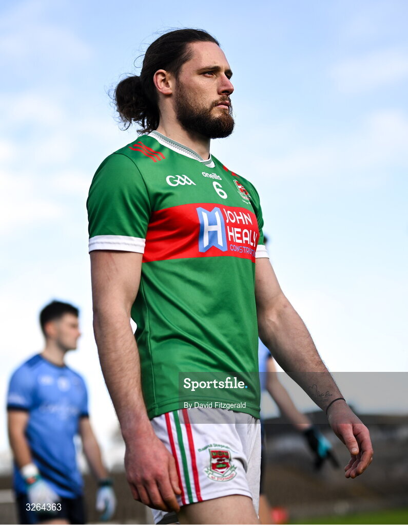19 October 2025; Padraig O'Hora of Ballina Stephenites during the parade before the Mayo County Senior Club Football Championship final match between Ballina Stephenites and Westport at Hastings Insurance MacHale Park in Castlebar, Mayo. Photo by David Fitzgerald/Sportsfile