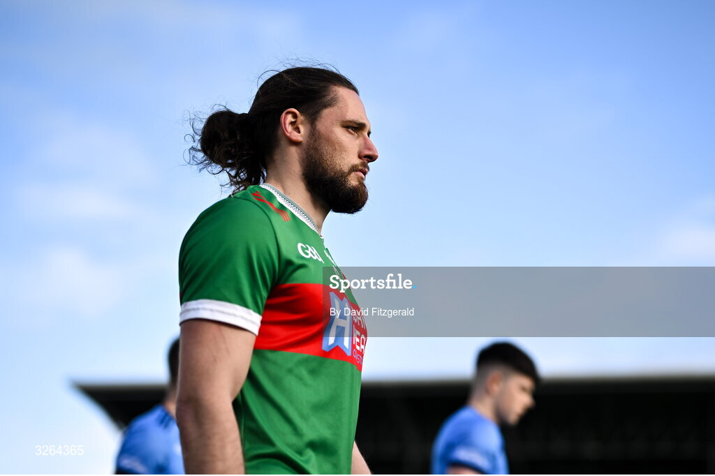 19 October 2025; Padraig O'Hora of Ballina Stephenites during the parade before the Mayo County Senior Club Football Championship final match between Ballina Stephenites and Westport at Hastings Insurance MacHale Park in Castlebar, Mayo. Photo by David Fitzgerald/Sportsfile