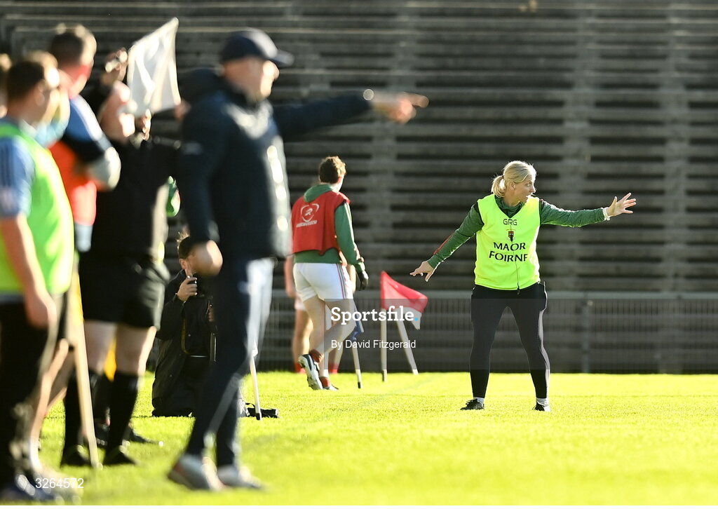 19 October 2025; Ballina Stephenites selector Cora Staunton during the Mayo County Senior Club Football Championship final match between Ballina Stephenites and Westport at Hastings Insurance MacHale Park in Castlebar, Mayo. Photo by David Fitzgerald/Sportsfile