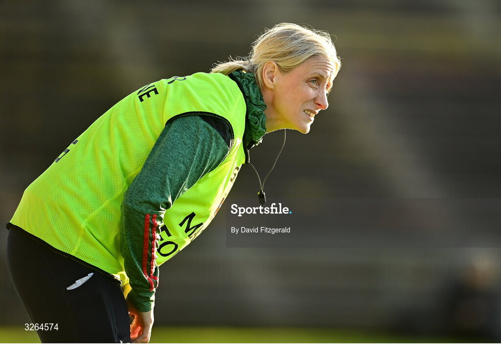 19 October 2025; Ballina Stephenites selector Cora Staunton during the Mayo County Senior Club Football Championship final match between Ballina Stephenites and Westport at Hastings Insurance MacHale Park in Castlebar, Mayo. Photo by David Fitzgerald/Sportsfile