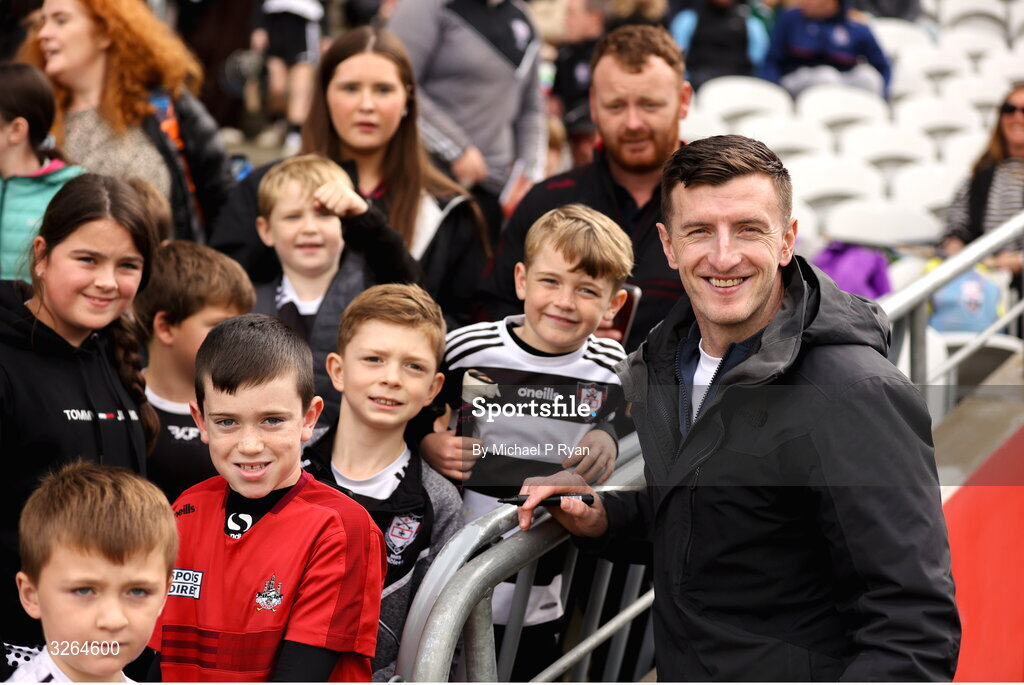19 October 2025; Patrick Horgan poses for a picture with supporters before the Cork County Senior Club Hurling Championship final match between Sarsfields and Midleton at SuperValu Páirc Uí Chaoimh in Cork. Photo by Michael P Ryan/Sportsfile
