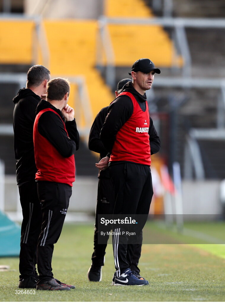 19 October 2025; Midleton manager Micheál Keohane, right, during the Cork County Senior Club Hurling Championship final match between Sarsfields and Midleton at SuperValu Páirc Uí Chaoimh in Cork. Photo by Michael P Ryan/Sportsfile