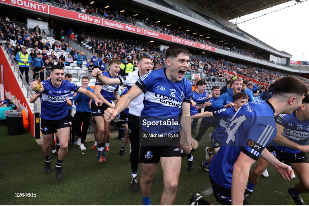 19 October 2025; Barry O'Flynn of Sarsfields celebrates at the final whistle during the Cork County Senior Club Hurling Championship final match between Sarsfields and Midleton at SuperValu Páirc Uí Chaoimh in Cork. Photo by Michael P Ryan/Sportsfile