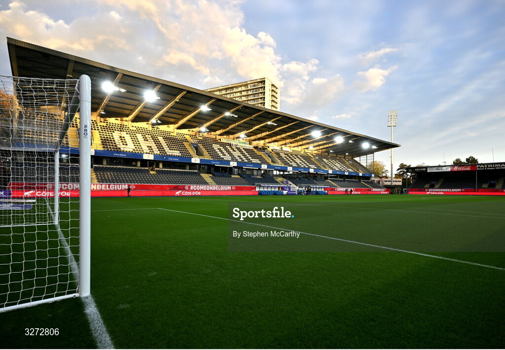 28 October 2025; A general view of The King Power At Den Dreef Stadium before the UEFA Women's Nations League A/B promotion/relegation play-off second leg match between Belgium and Republic of Ireland at The King Power At Den Dreef Stadium in Leuven, Belgium. Photo by Stephen McCarthy/Sportsfile