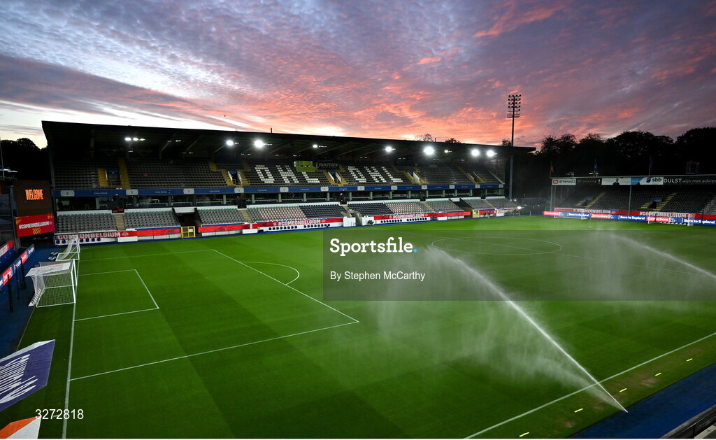 28 October 2025; A general view of The King Power At Den Dreef Stadium before the UEFA Women's Nations League A/B promotion/relegation play-off second leg match between Belgium and Republic of Ireland at The King Power At Den Dreef Stadium in Leuven, Belgium. Photo by Stephen McCarthy/Sportsfile