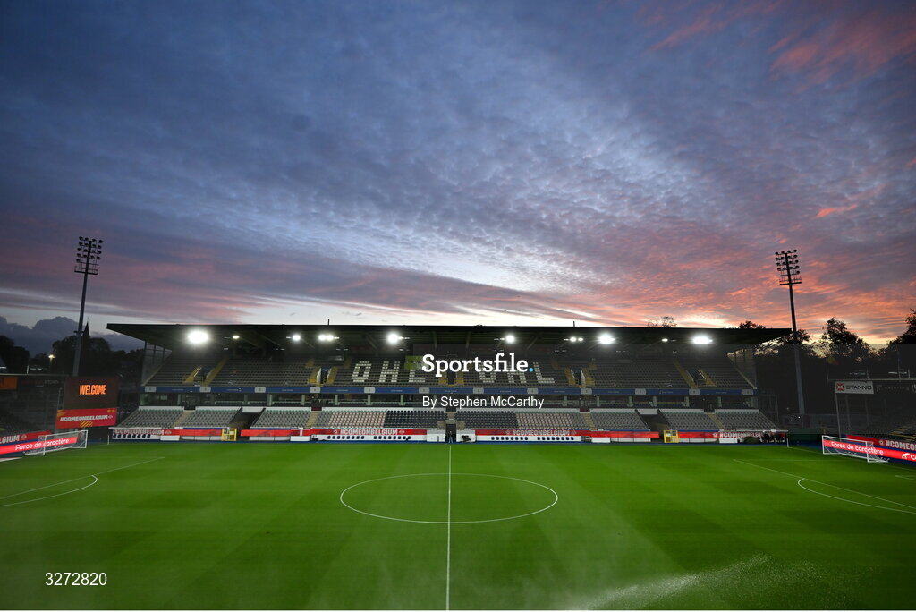 28 October 2025; A general view of The King Power At Den Dreef Stadium before the UEFA Women's Nations League A/B promotion/relegation play-off second leg match between Belgium and Republic of Ireland at The King Power At Den Dreef Stadium in Leuven, Belgium. Photo by Stephen McCarthy/Sportsfile