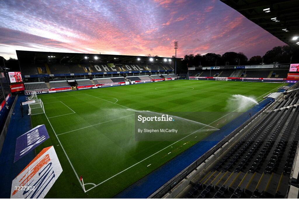 28 October 2025; A general view of The King Power At Den Dreef Stadium before the UEFA Women's Nations League A/B promotion/relegation play-off second leg match between Belgium and Republic of Ireland at The King Power At Den Dreef Stadium in Leuven, Belgium. Photo by Stephen McCarthy/Sportsfile