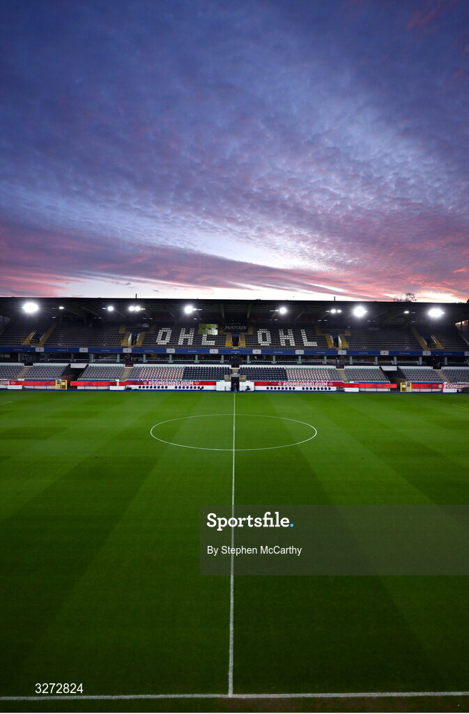 28 October 2025; A general view of The King Power At Den Dreef Stadium before the UEFA Women's Nations League A/B promotion/relegation play-off second leg match between Belgium and Republic of Ireland at The King Power At Den Dreef Stadium in Leuven, Belgium. Photo by Stephen McCarthy/Sportsfile