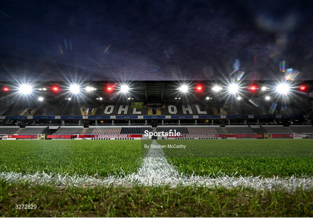 28 October 2025; A general view of The King Power At Den Dreef Stadium before the UEFA Women's Nations League A/B promotion/relegation play-off second leg match between Belgium and Republic of Ireland at The King Power At Den Dreef Stadium in Leuven, Belgium. Photo by Stephen McCarthy/Sportsfile
